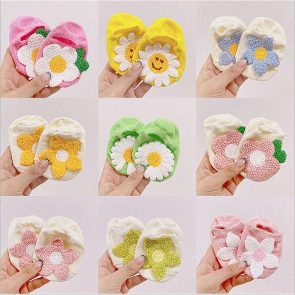 

0-6y cute lovely short baby socks flower for girls cotton mesh born toddler colorful, Pink;yellow