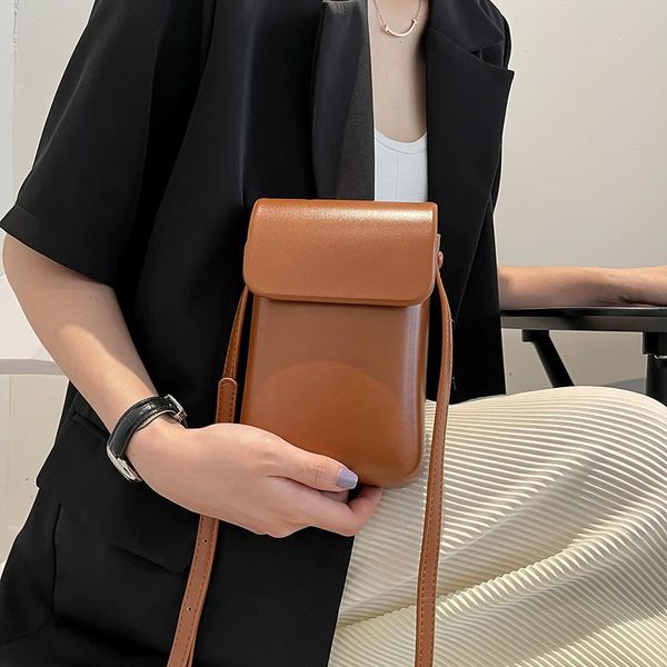 

evening bags women 2021 mini pu leather shoulder purses and handbags for girls phone simple solid color retro flap crossbody portable