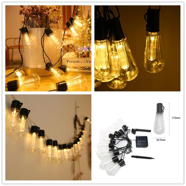 

strings led solar string lights outdoor decoration light bulb ip65 waterproof patio lamp holiday garland for vegetable garden furniture