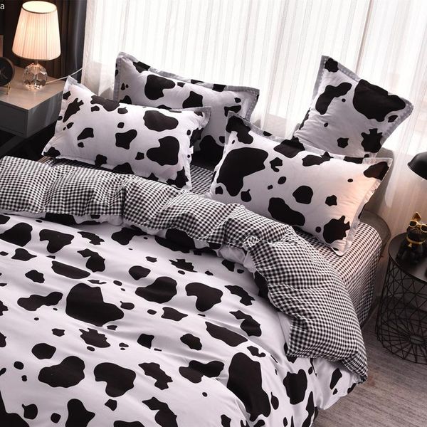 

bedding sets white cow pattern set nordic double twin bedspread duvet cover home decor bed linen bedclothes