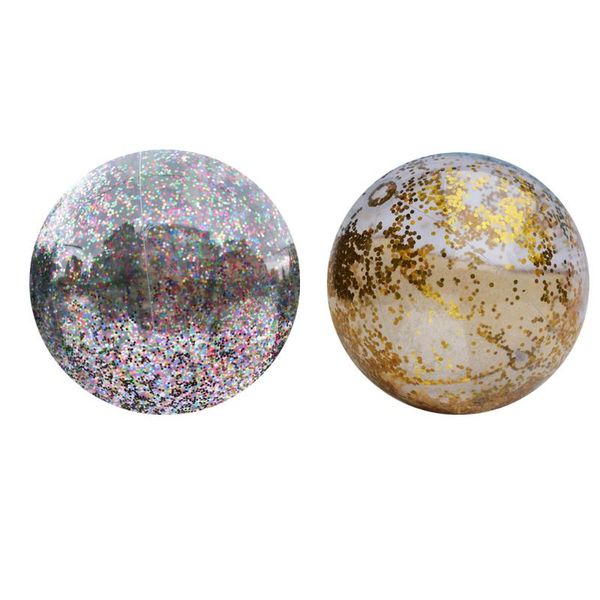 

pool & accessories inflatable glitter beach ball 16inch/24inch confetti summer party toy playing entertainment supplies