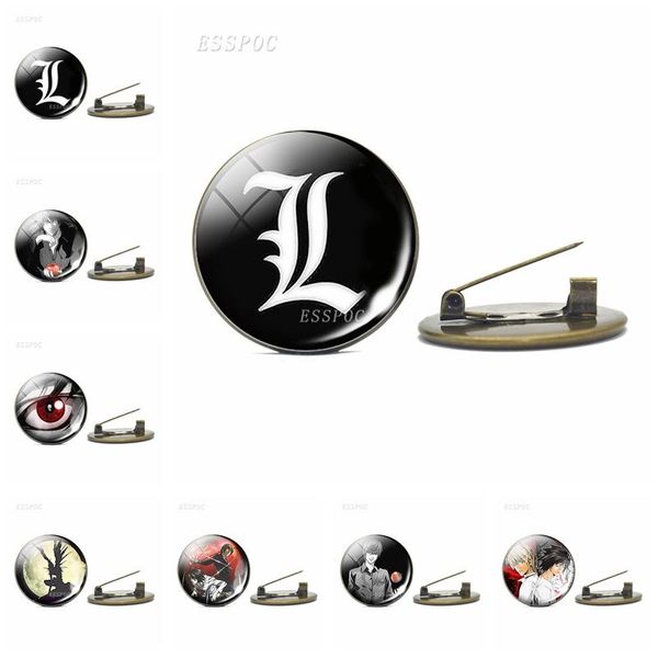 

pins, brooches vintage death note badge bronze brooch pin light yagami l ryuk ryuuku emblem anime manga cosplay gift accessories, Gray