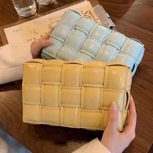 

evening bags famale woven luxury shoulder fashion leather designer handbags woman square candy color crossbody bag satchels purse
