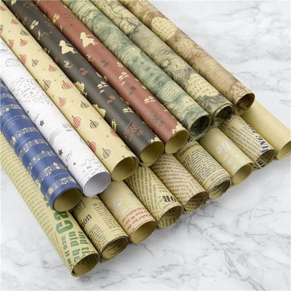

gift wrap kraft paper spaper pattern retro wrapping wrapped flower handmade wallpaper book cover