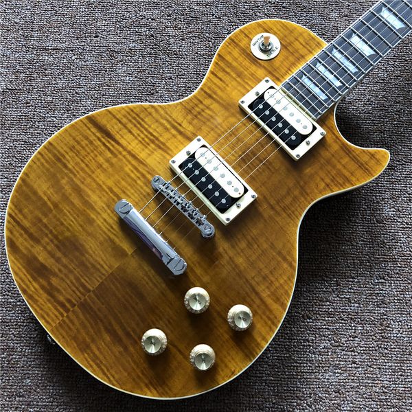 

new custom brown electric guitar with rosewood fingerboard , and chrome hardware , 2 zebra pickups , guitarra