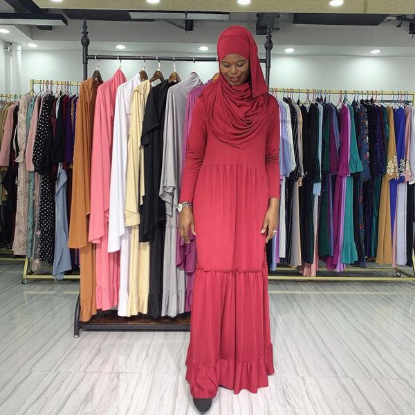 

turkey hijab dresses kaftan abayas for women maxi robe femme musulmans longue caftan muslim prayer dress islam dubai clothing ethnic, Red