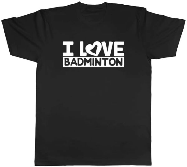 

i love badminton mens t-shirt tee, White;black