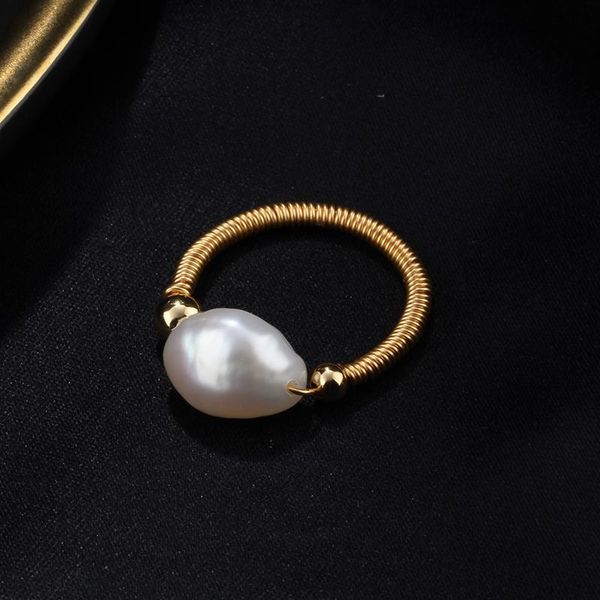 

cluster rings siteng jing tian same style pearl ring female special-interest design trendy cold advanced vintage adjustable, Golden;silver