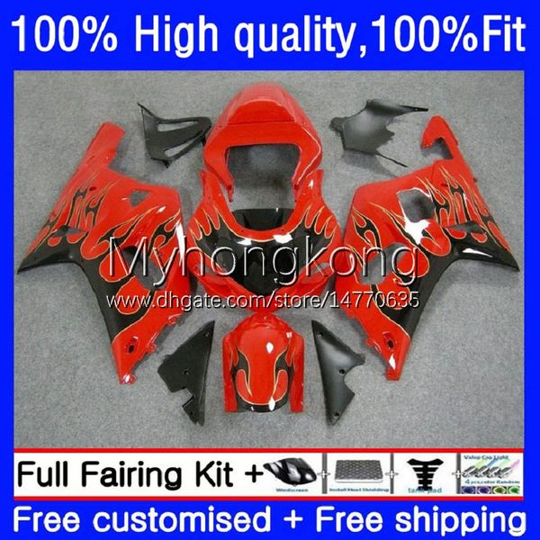 Fairings de molde de injeção para Suzuki GSX-R750 K1 750CC GSXR600 GSXR-750 01-03 19NO.20 GSXR Black Chamas 600 750 cc 01 02 03 600cc GSXR-600 GSXR750 2001 2002 2003 OEM Bodys