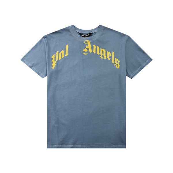

2021 designer men's t-shirt palms angels chest logo print washing color men and women couple short sleevesize s-xxl, White;black