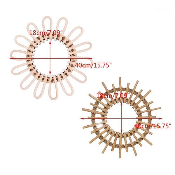 

mirrors flower shape decorative mirror rattan innovative art round makeup dressing bathroom wall hanging my20 211