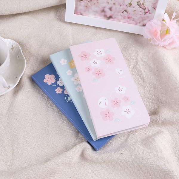 

sakura weekly planner lovely floral pocket agenda 91mm*185mm diy undated month week plan book 88 sheets notepads, Purple;pink