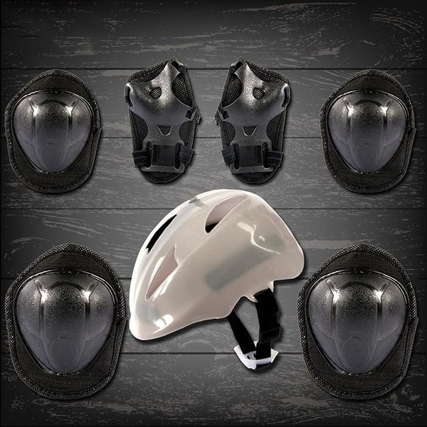 

elbow & knee pads 7pcs/set kids safety skateboard bicycle protection helmet pad sets children cycling skate guard, Black;gray