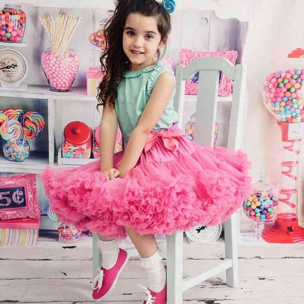 

children's gauze puffy girls' princess skirt ins children's clothing selling products, Red;yellow
