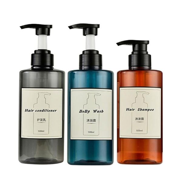 

storage bottles & jars 3 pcs/set 300/500ml plastic pump clear empty dispenser refillable liquid bottle container for hand sanitize