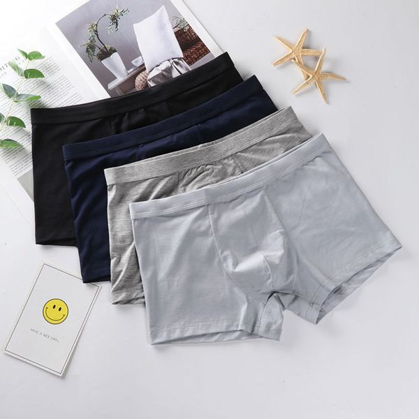 

style men's underwear young modal boxer trendy solid color, Black;white
