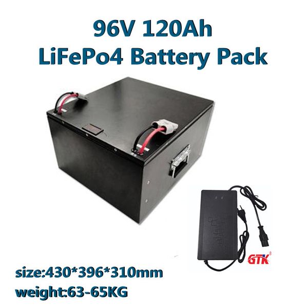 

deep cycle 96v 120ah lifepo4 battery pack 30s lithium iron phosphate battery rechargeable for motorcycle golf cart vehicle inverter
