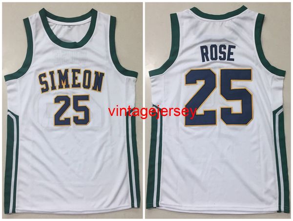 

basketball jersey mens simeon high school derrick rose jersey throwback stitched custom size s-5xl, Black