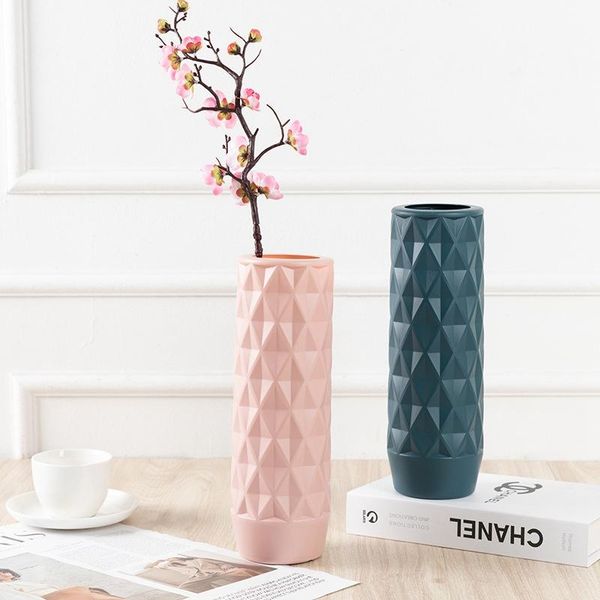 

vases rhombus plastic vase imitation ceramic living room flower basket hallway wedding party home decor