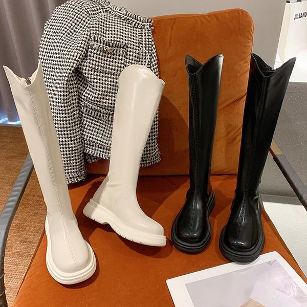 

boots women's thick-soled thick-heeled fashion knight, Black