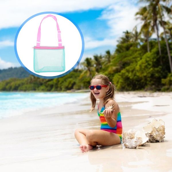 

laundry bags 1pc large mesh beach storage bag seashell breathable sea shell pouch