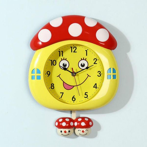 

mushroom wall clock individual design living room decoration quartz cute children's bedroom moon watch g097 clocks