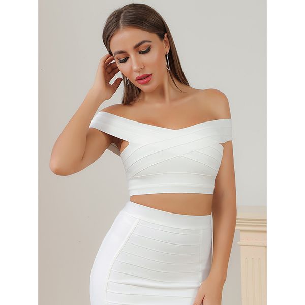 

camis classic white and black body-hugging v-neck rayon bandage top