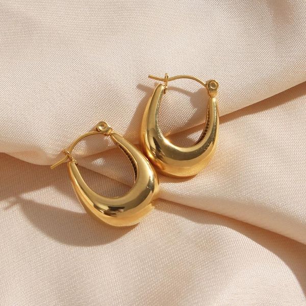 

hoop & huggie 2021 daily basic hollow earrings for women small gold plated stainless steel earrngs tarnish jewelry, Golden;silver