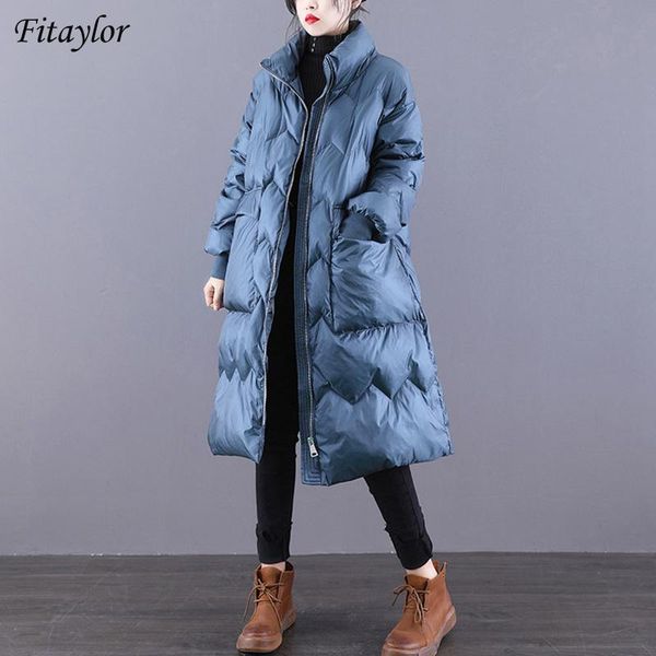 

women's down & parkas fitaylor winter loose warm feather jacket women high-quality 90% white duck coat vintage thick parker fluffy snow, Black