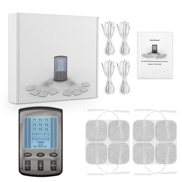 

15 modes tens therapy massager ems nerve muscle pulse body massage electronic low frequency treatment back neck foot leg relief perfections