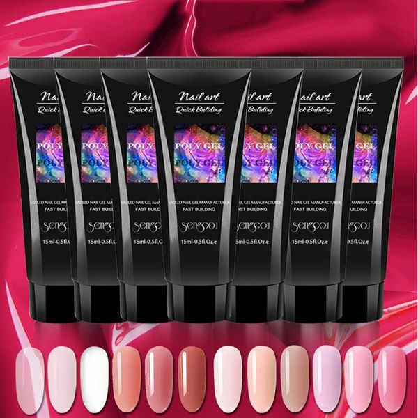 

nail gel art extension 15ml no paper holder crystal quick painless soak off uv potherapy, Red;pink