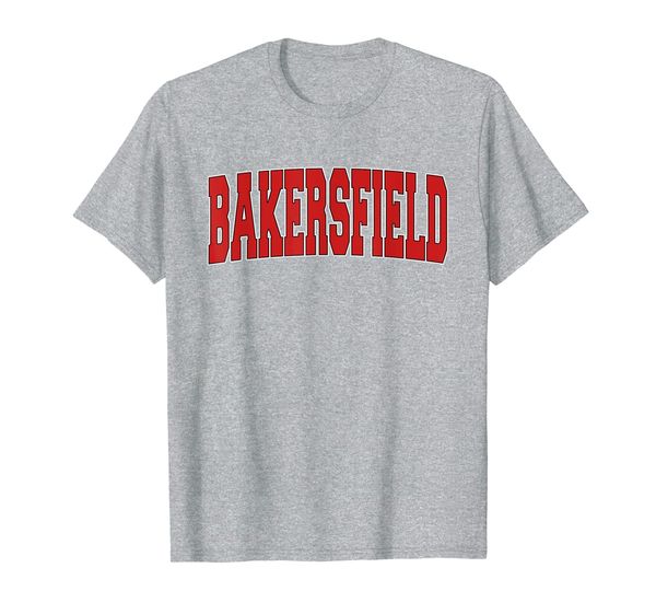 

bakersfield ca california varsity style usa vintage sports t-shirt, White;black