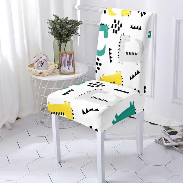 

chair covers small fresh cartoon patterns dining room stretch seat cover fancy universal