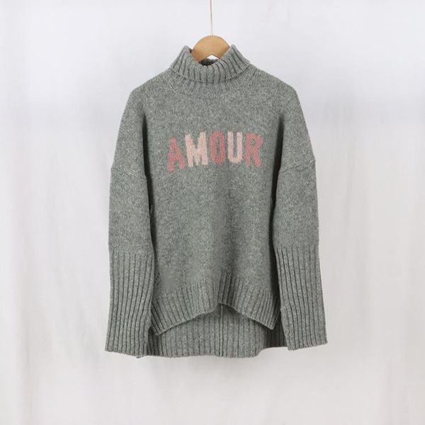 

women's sweaters 100% cashmere sweater women short front and long back fashion letter sequin design sleeve winter female gray knit pull, White;black