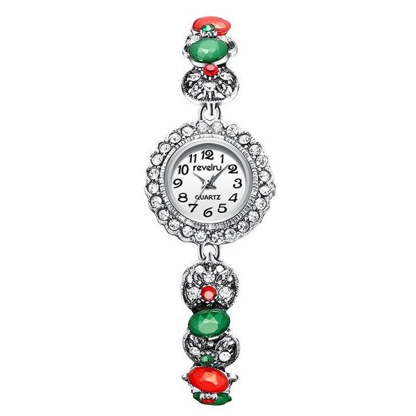 

wristwatches qingxiya watches women colored rhinestones quartz watch luxury bracelet dress lady gift gemstone wristwatch, Slivery;brown
