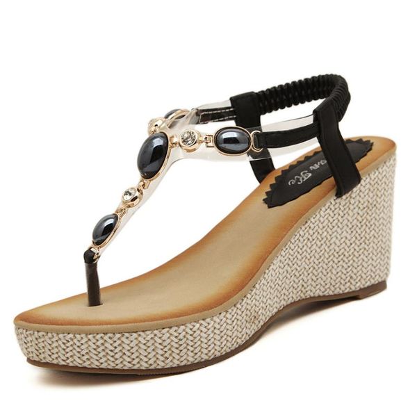 

dress shoes woman sandals high heels platform comfortable wedges ladies summer ankle-strap women, Black