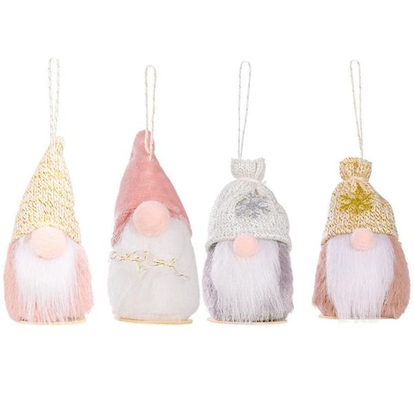 

christmas decorations ornaments round bottom faceless doll tree ornaments, 4pcs