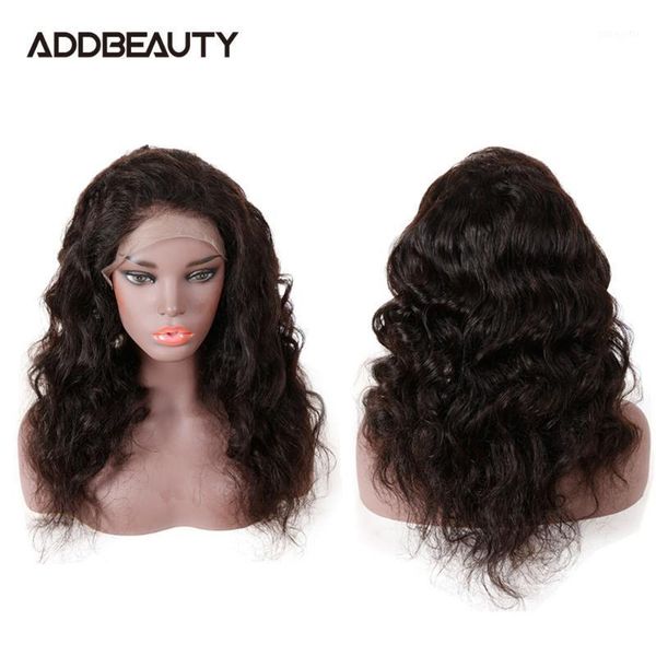 

addbeauty 4x4 lace human hair front wig for black women loose wave remy frontal wigs brazilian closure wigs1, Black;brown