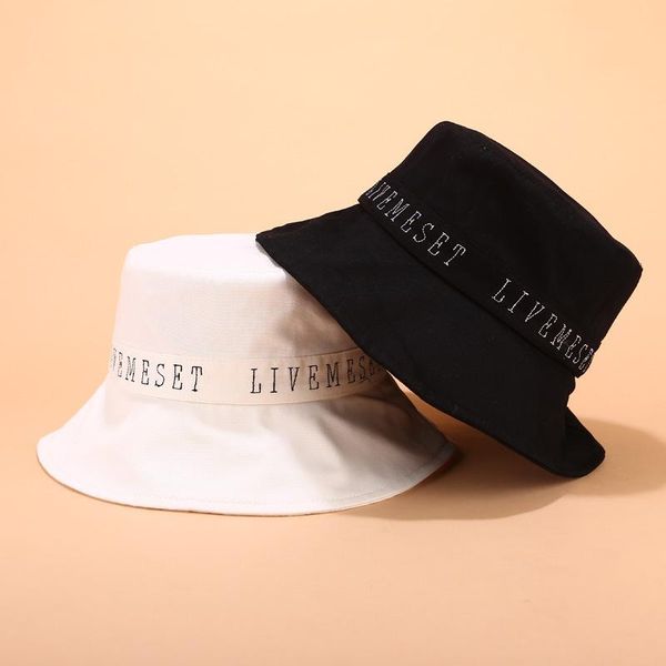 

simple summer bucket hat women solid fisherman fishing hats sun protector cap letter flat kapelusz rybacki wide brim, Blue;gray