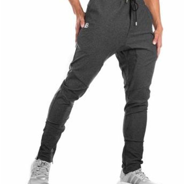 

autumn and winter new knitted leisure sports running training pants men's muscle fitness suit men, Black