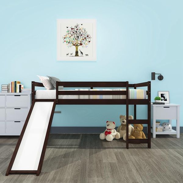

baby cribs twin size loft bed with slide wood low sturdy for kids bedroom espresso