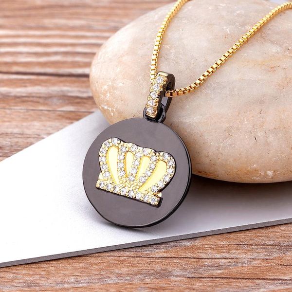 

pendant necklaces trendy classic crown zircon women girls latest wedding royal style lady party boho romantic gifts, Silver