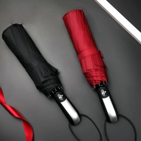 

umbrellas fully automatic folding umbrella business men's large 10-bone double rain or shine dual-use three-fold