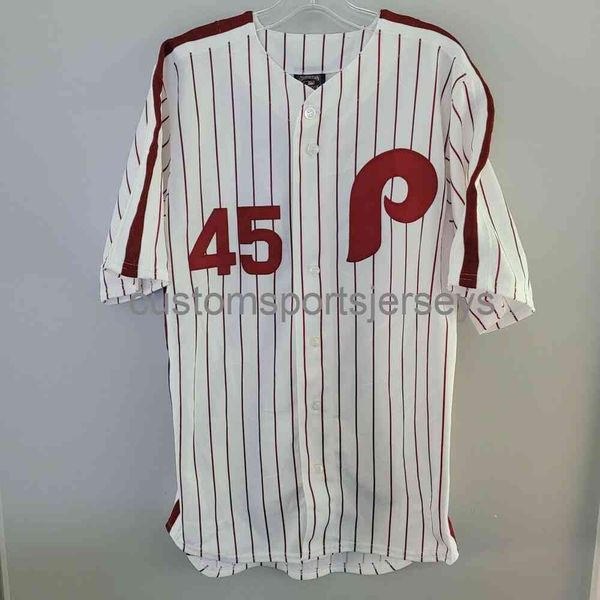 

new tug mcgraw 45 cooperstown jersey xs-5xl 6xl stitched baseball jerseys retro, Black