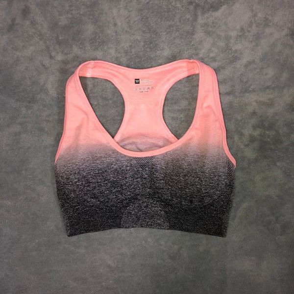 

seamless yoga bra women sportswear push up running sports bra padded training workout brassiere sport femme fitness gym bra, White;red