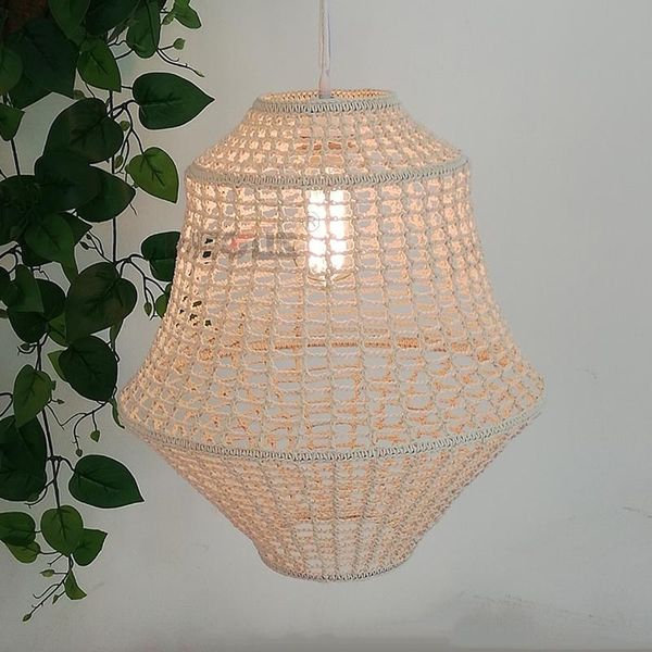 

pendant lamps nordic bohemia chandelier cotton rope home furnishing lampshade hand woven decoration lighting
