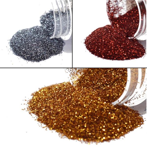 

nail glitter 60pcs holographic art colorful paillette dust powder flake neon gel polish shinning decoration, Silver;gold