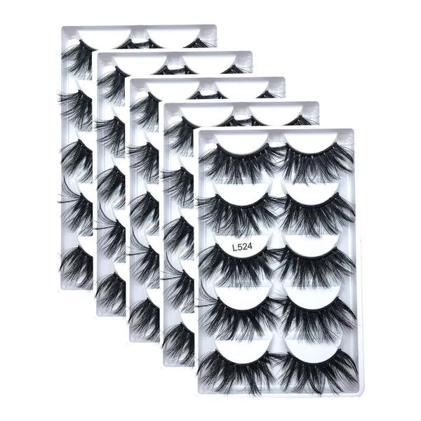 

false eyelashes 5 pairs 3d mink faux natural/thick volume dramatic lash handmade for makeup beauty extensions tool
