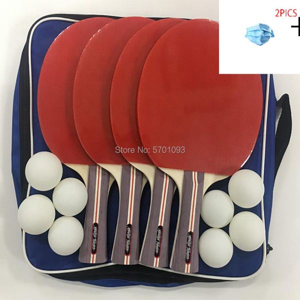 

pong 4 players professional table tennis racket paddle set with 8 balls raquets