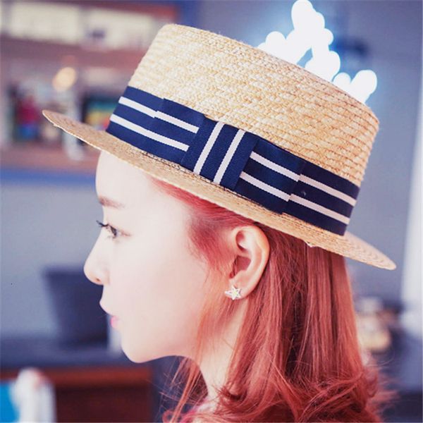 

new children's straw sun hat with parents and children, Blue;gray